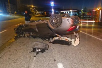 Bursa'da kaza yapan otomobil takla attı: 1’i ağır 3 yaralı