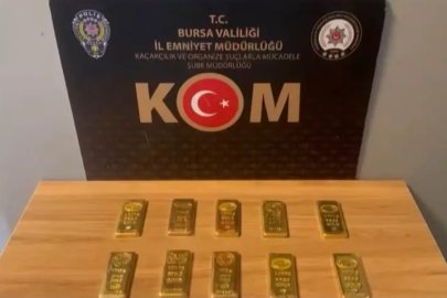 Bursa'daki operasyonda 10 kilo külçe altın ele geçirildi