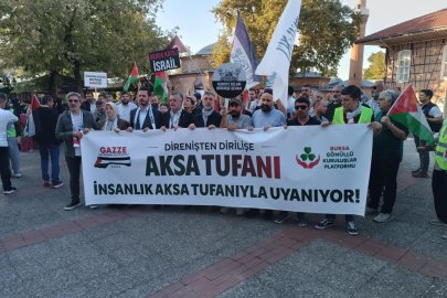 Bursa'da Filistin'e destek yürüyüşü düzenlendi