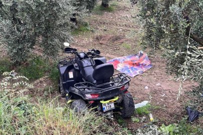 Bursa'da ATV bir anda tarlaya uçtu