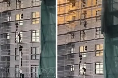 Bursa'da metrelerce yükseklikte canlarını hiçe saydılar
