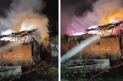 Bursa'da samanlık alev alev yandı
