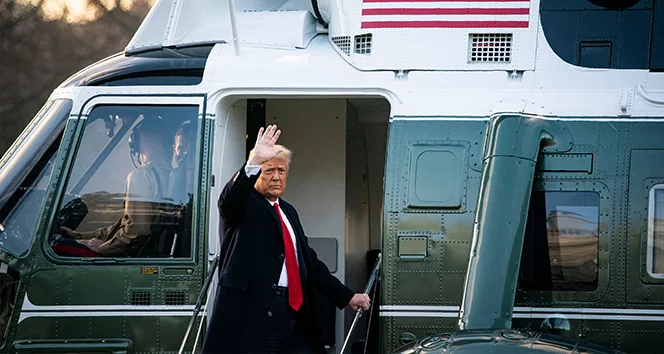 Trump, Beyaz Saray’a veda etti