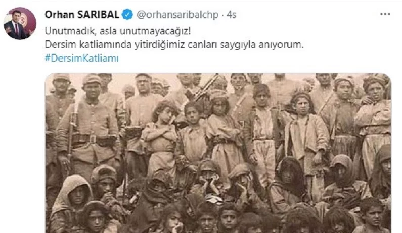 CHP Bursa Milletvekili Orhan Sarıbal’ın Dersim paylaşımı tepki çekti