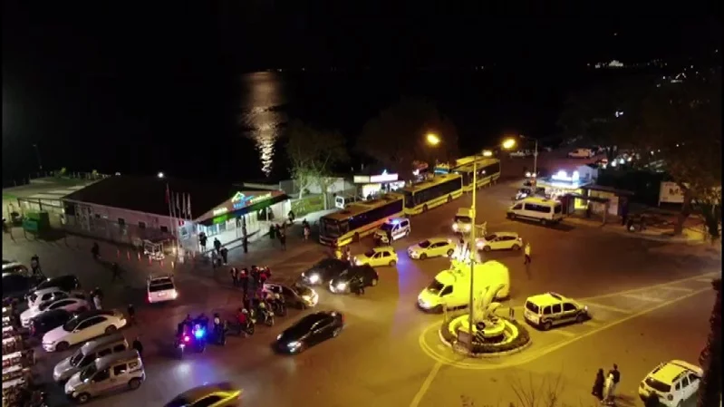 Mudanya’da 250 polisin katıldığı ”drone” destekli asayiş uygulaması