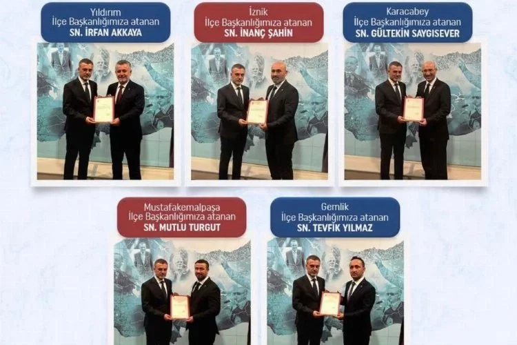 Bursa'da AK Parti'nin yeni ilçe başkanları mazbatalarını aldı