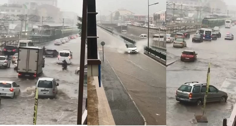 Bursa’da sağanak yağış hayatı olumsuz etkiliyor…